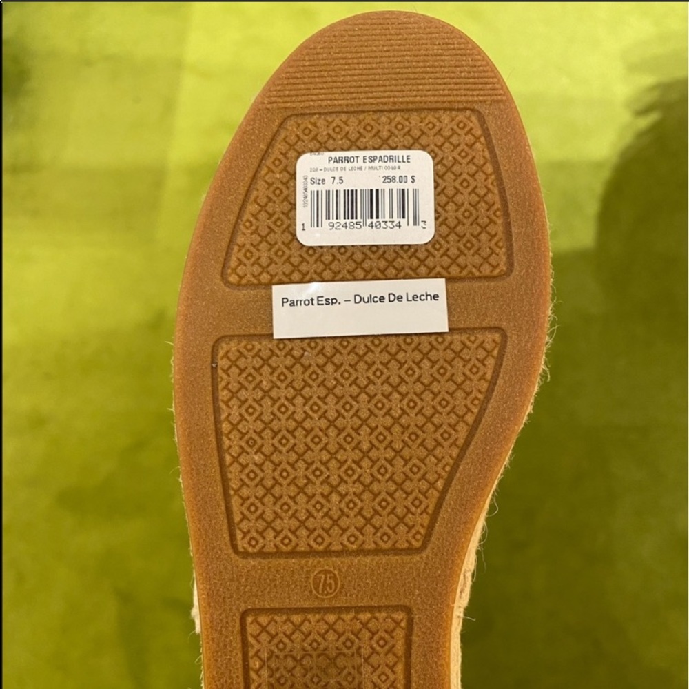 NIB Tory Burch Parrot Espadrille Dulce de Leche - Picture 7 of 8